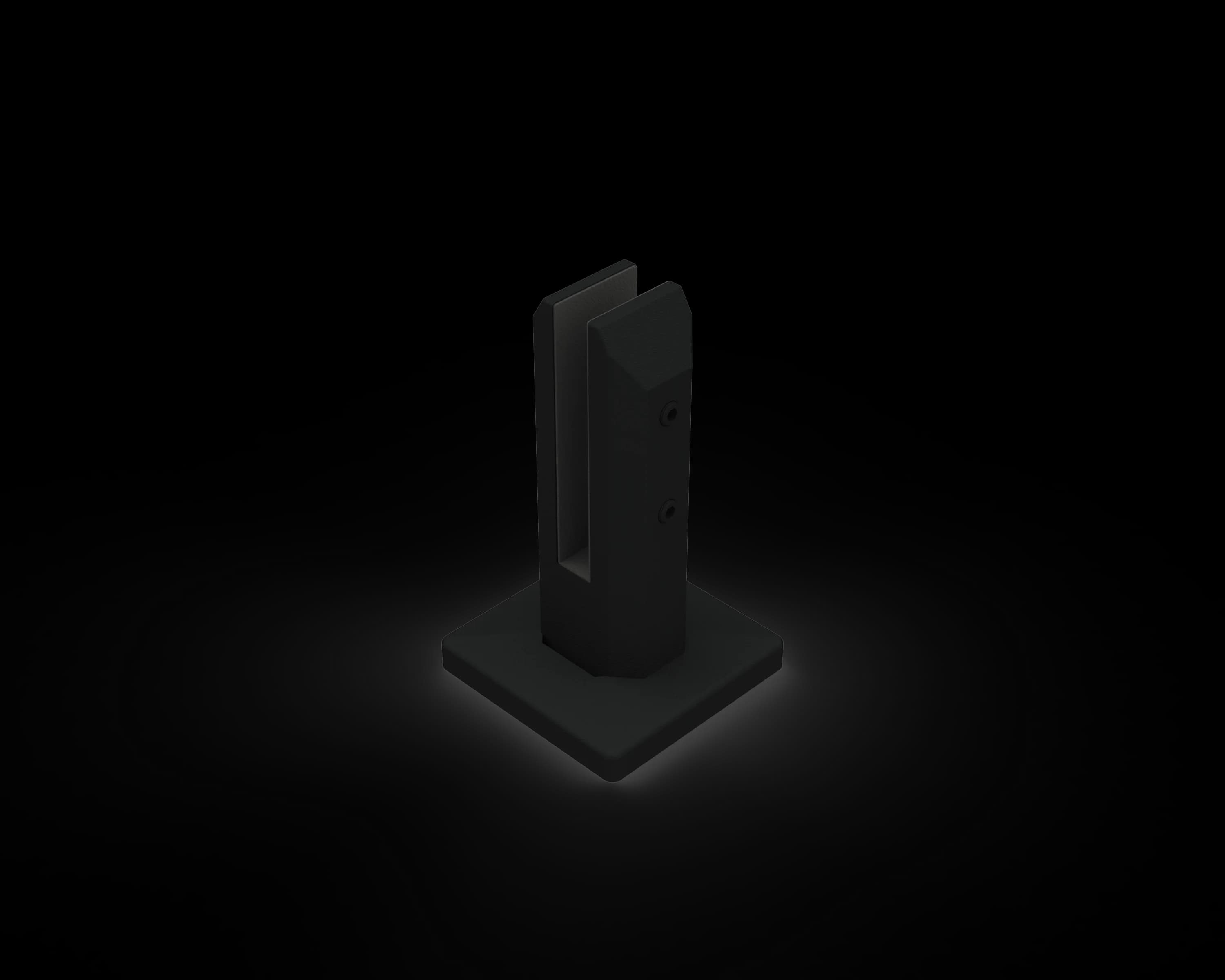 SSA1880B5 - 180mm Square Base Plated Spigot MATT BLACK