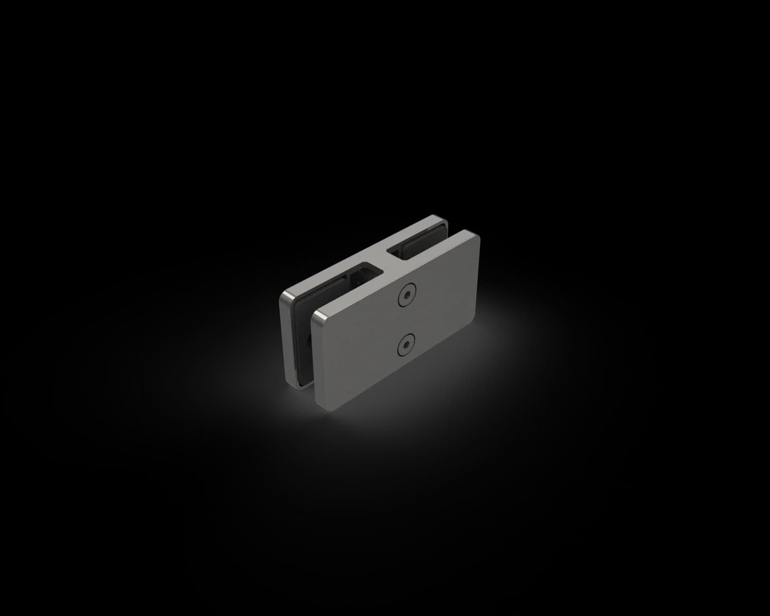 SCH1013M6 - Glass Clamp 180 Inline Square Profile MIRROR