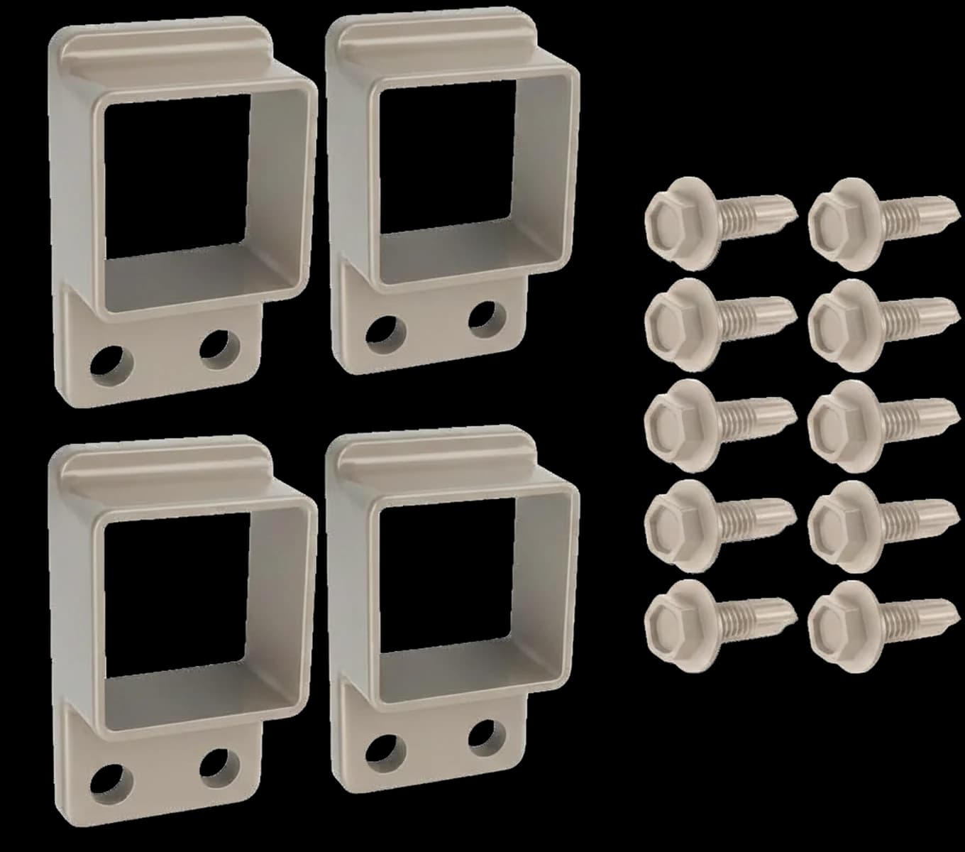 AL4040BKT4PK-PW - 40x40mm Fence Panel Bracket Kit 4 Pack PEA
