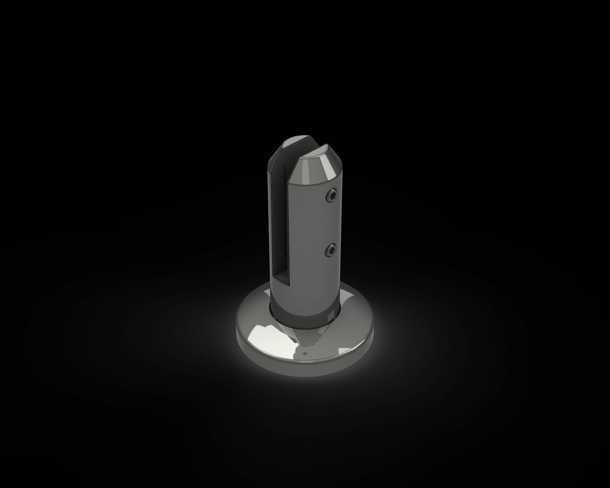 160mm Round Base Plated Spigot for 12mm Glass