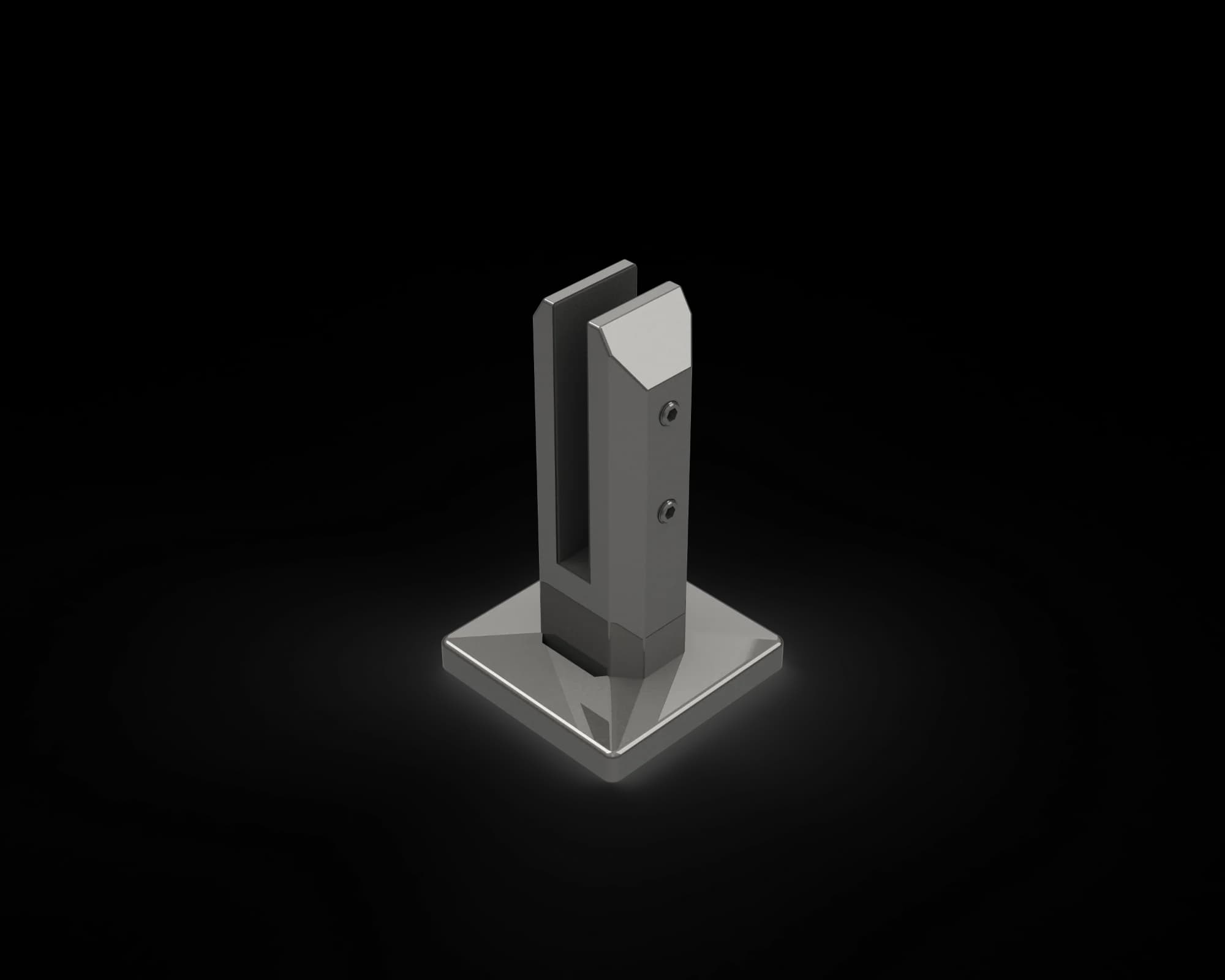180mm Square Base Plated Spigot for 13.52 to 15.04mm Glass