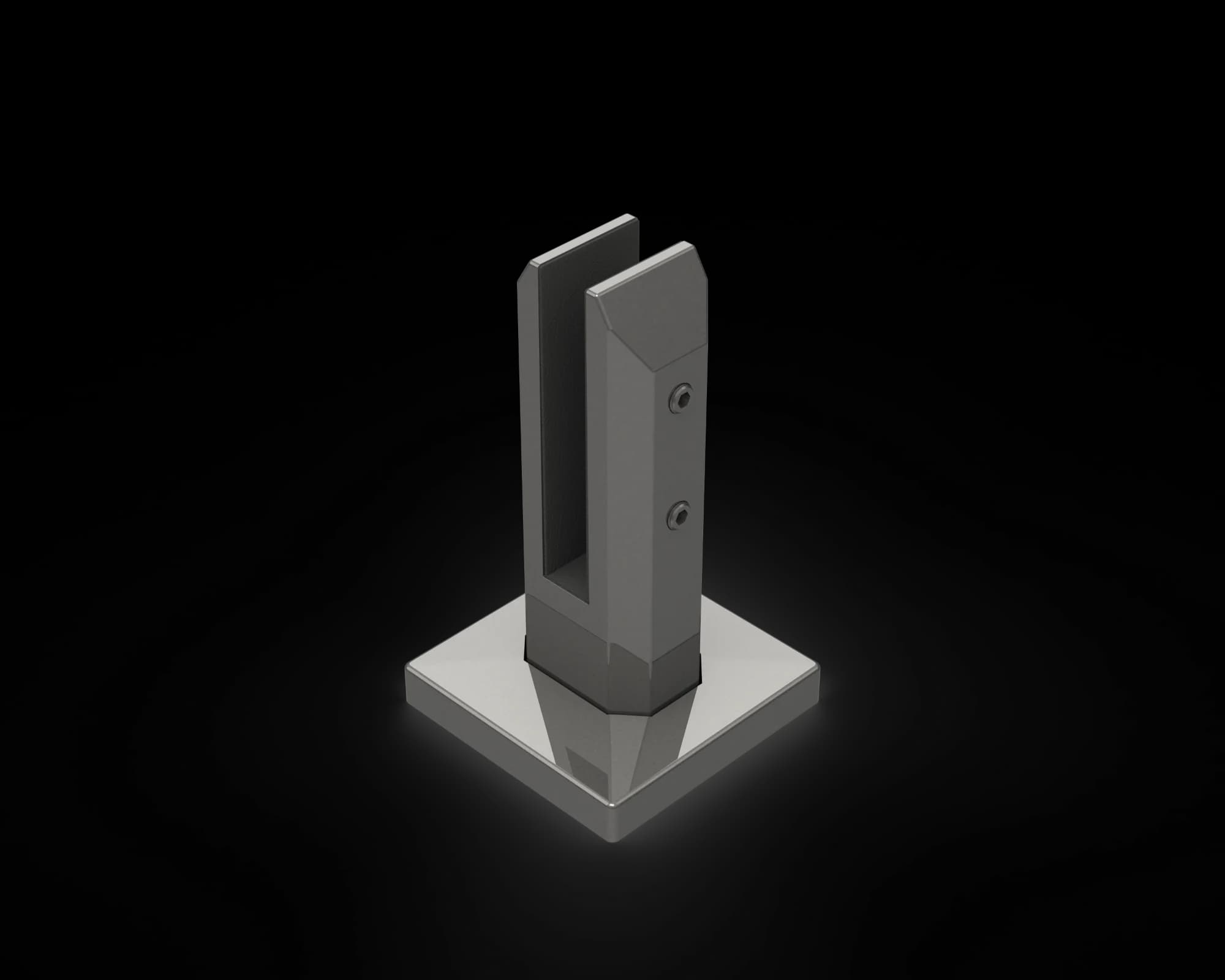 180mm Square Base Plated Spigot for 17.52mm Glass