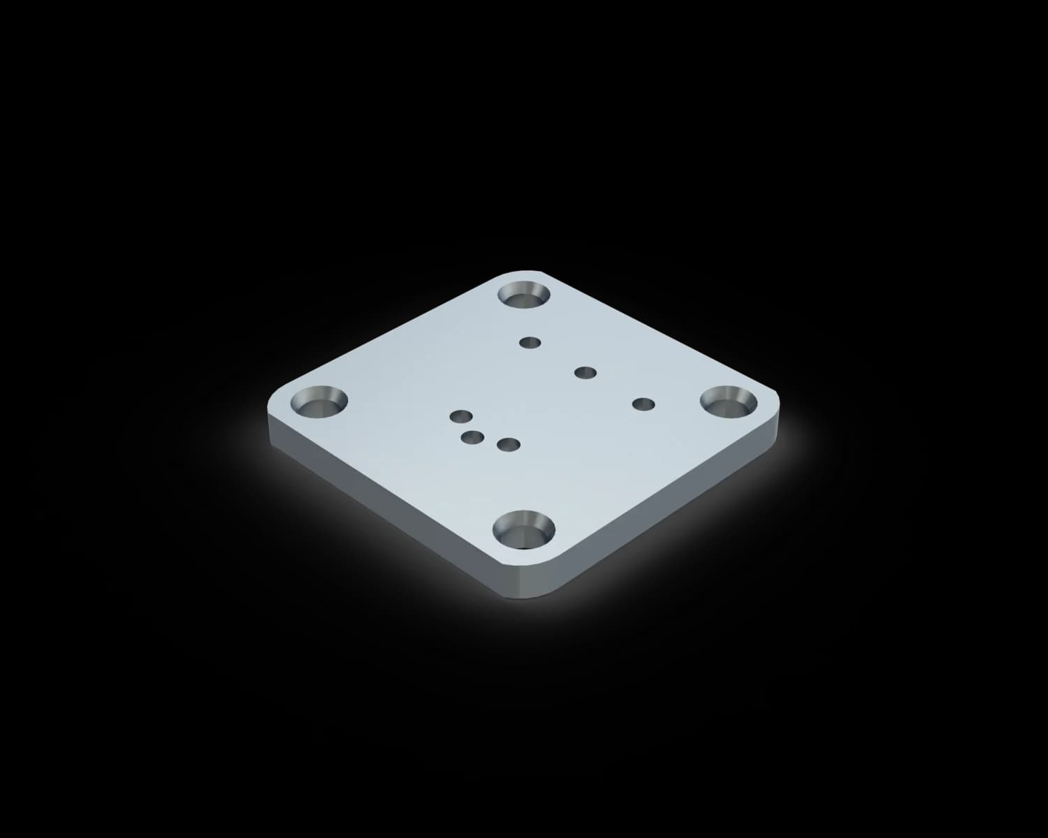 Semi-Frameless 135° Base Plate 100x100x10mm