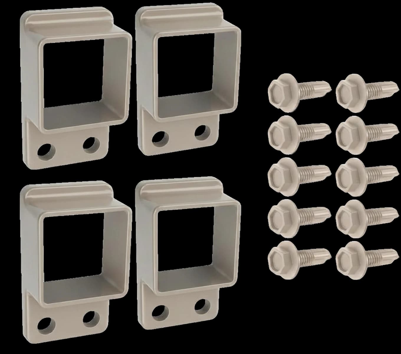 Aluminium 40x40mm Fence Panel Bracket Kit - 4 Pack