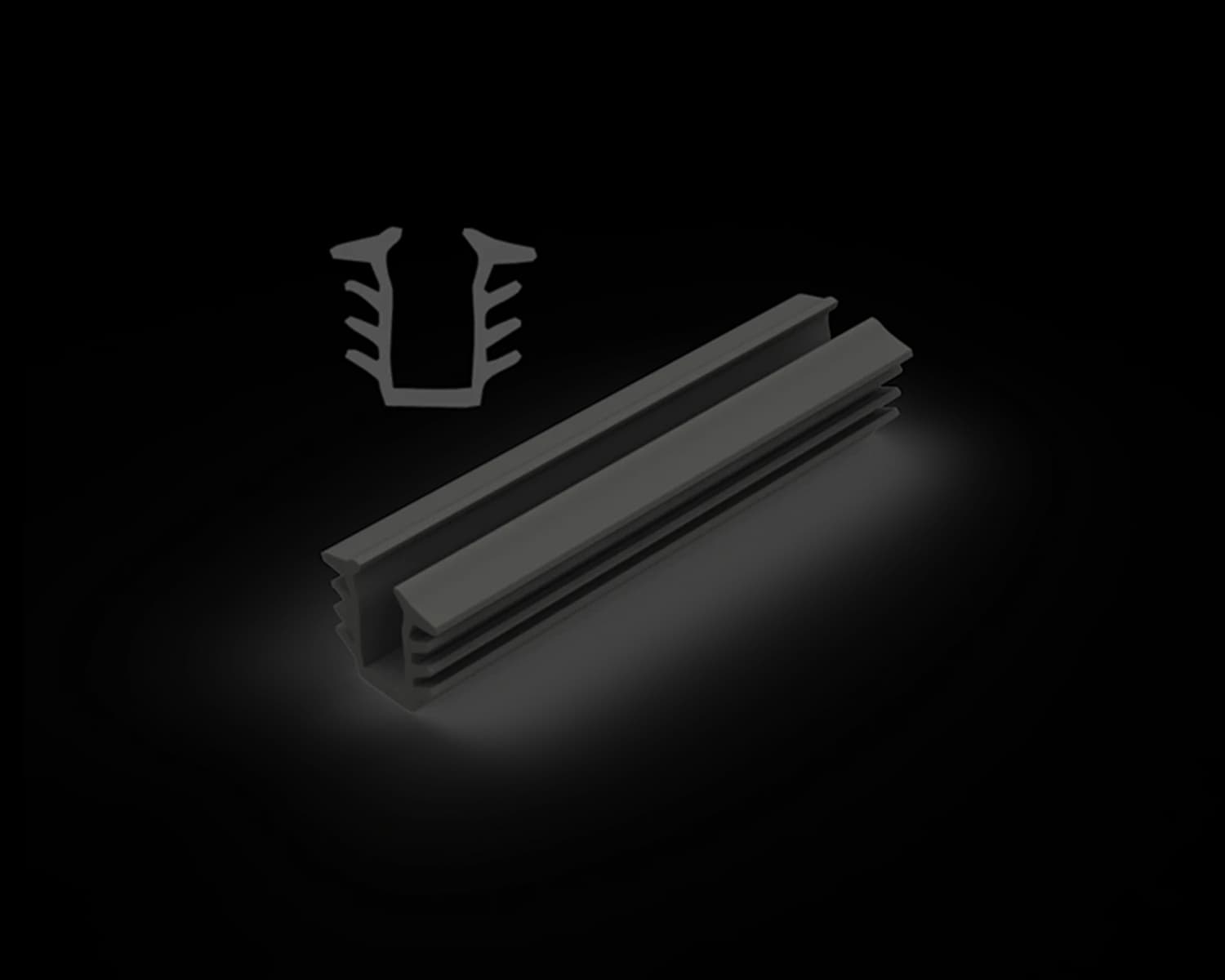 Alguard Glazing Channel Rubber to suit 6mm Glass - 100m Roll